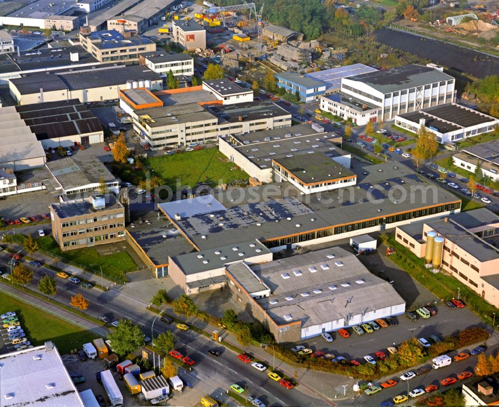 Aerial image Berlin - Industrial and commercial area along the Motzener Strasse in the district Marienfelde in Berlin, Germany