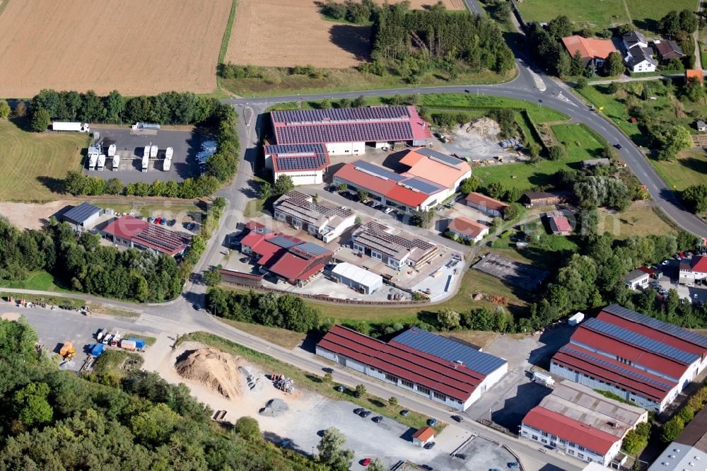 Aerial image Boxberg - Industrial and commercial area along the Industriestrasse in the district Schweigern in Boxberg in the state Baden-Wurttemberg, Germany