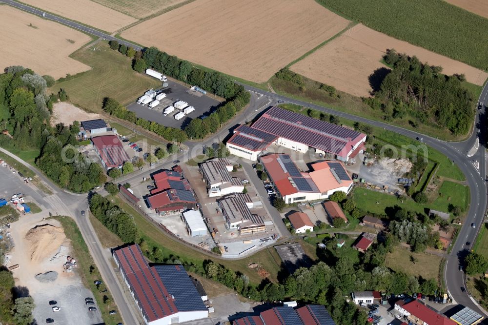 Aerial photograph Boxberg - Industrial and commercial area along the Industriestrasse in the district Schweigern in Boxberg in the state Baden-Wurttemberg, Germany