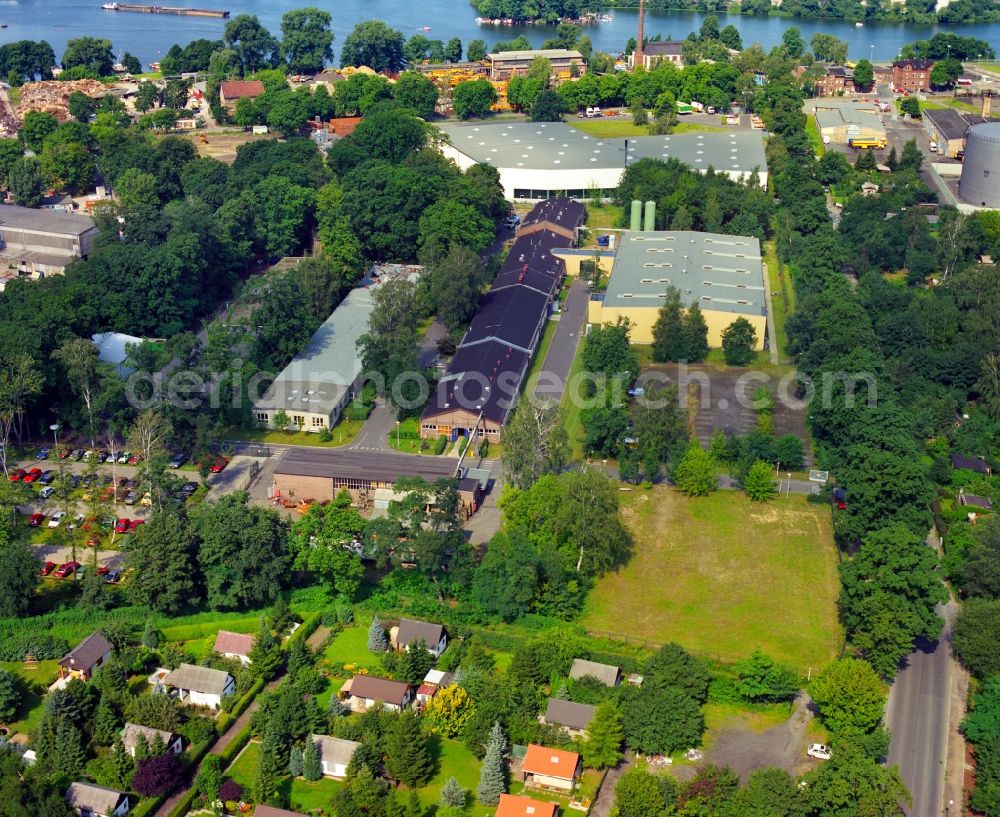 Aerial photograph Berlin - Industrial and commercial area Rhenaniastrasse - Daumstrasse in the district Spandau in Berlin, Germany