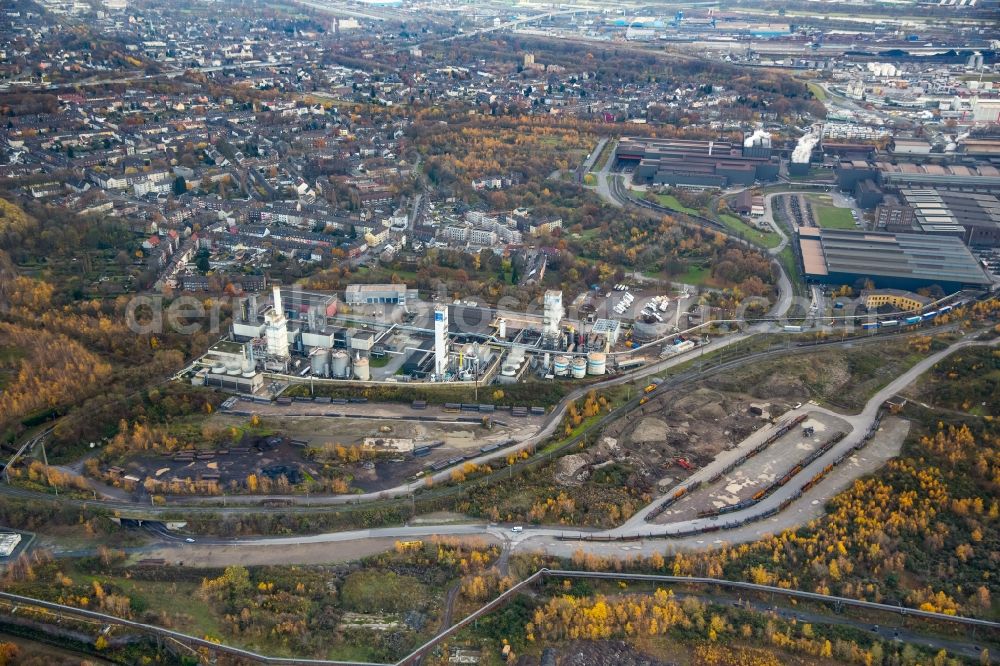 Aerial image Duisburg - Industrial and commercial area Linde Gas in the district Untermeiderich in Duisburg in the state North Rhine-Westphalia