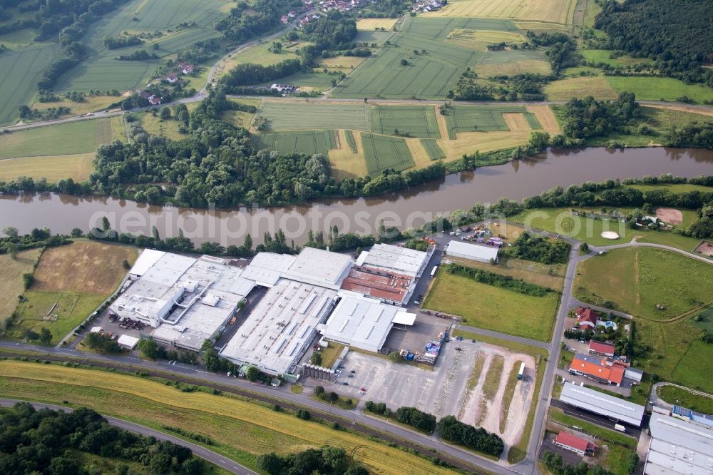 Aerial image Dorfprozelten - Industrial and commercial area Magna Mirrors GmbH in the district Wildensee in Dorfprozelten in the state Bavaria