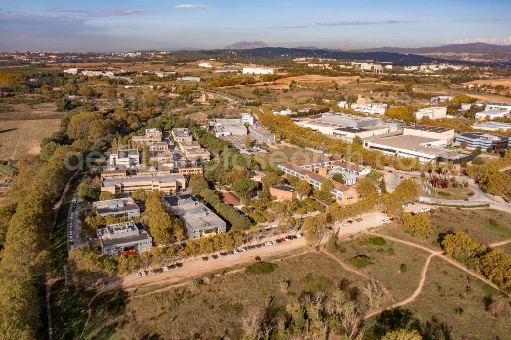 Cerdanyola del Valles from above - Industrial and commercial area Parc TecnolA?gic del VallA?s in Cerdanyola del Valles in Catalunya - Katalonien, Spain