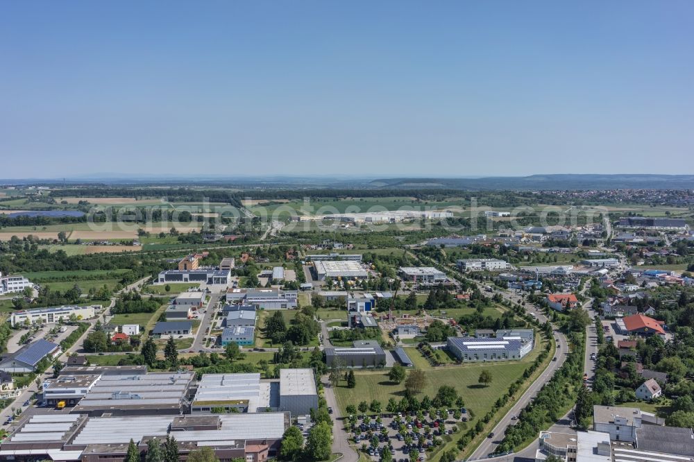 Aerial image Pforzheim - Industrial and commercial area Hohenaecker in Pforzheim in the state Baden-Wuerttemberg