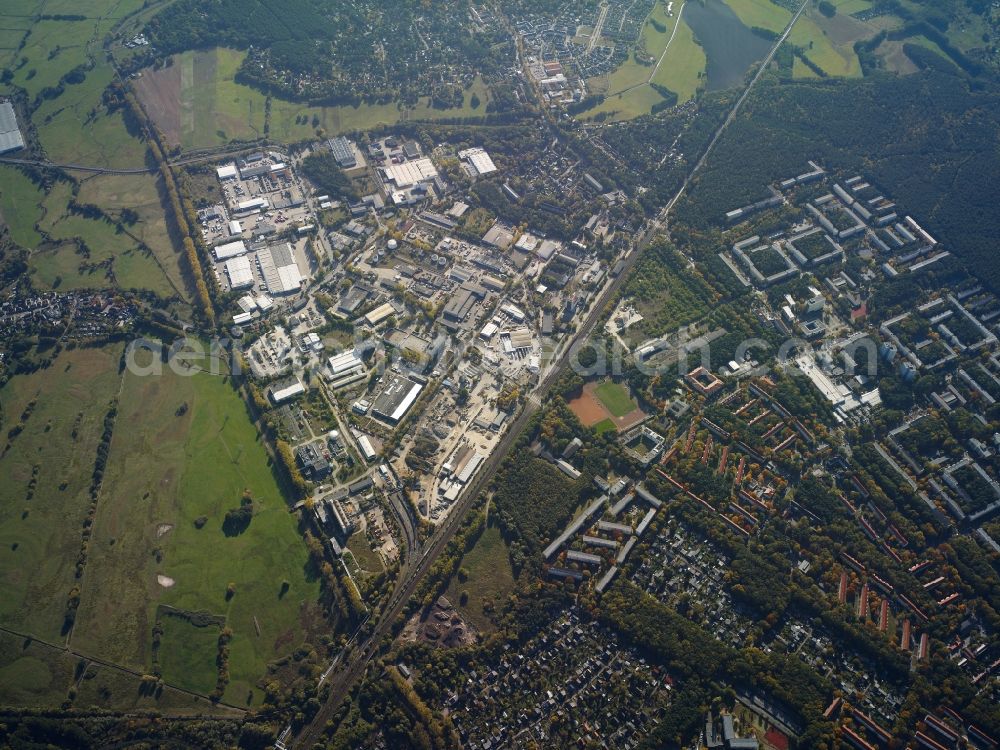 Aerial image Potsdam - Industrial and commercial area Potsdam Sued in Potsdam in the state Brandenburg