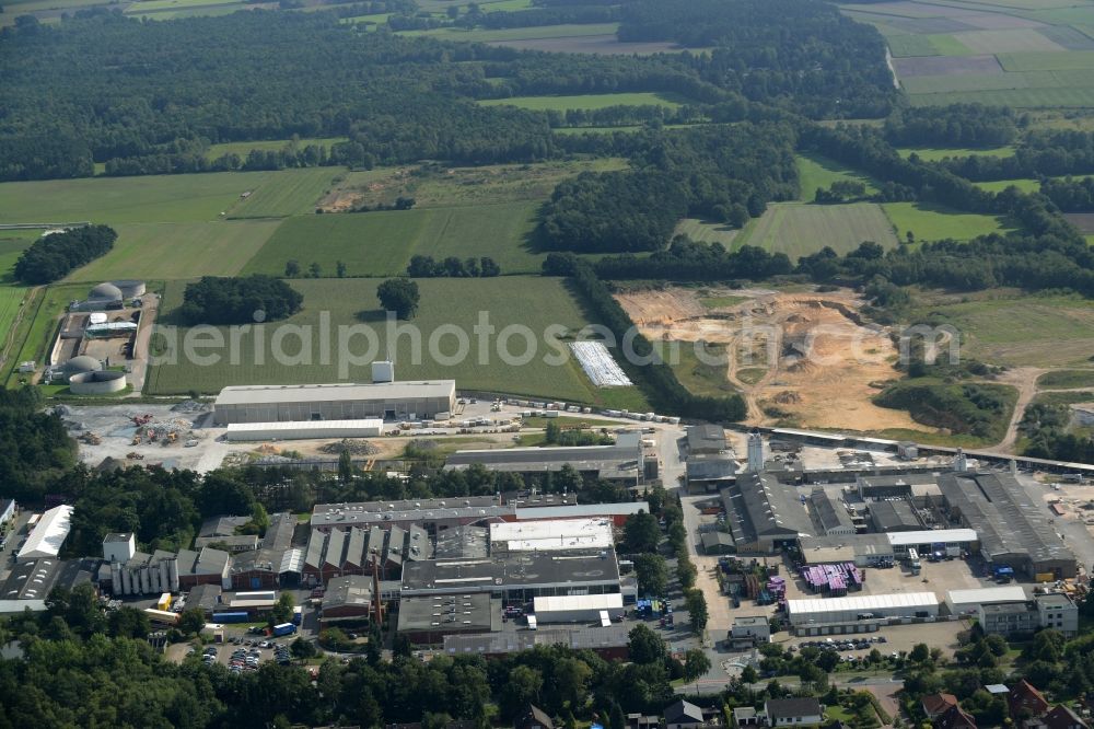 Rehburg from the bird's eye view: Industrial and commercial area in Rehburg in the state Lower Saxony