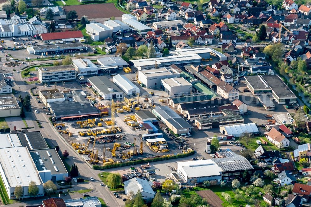 Renchen from above - Industrial and commercial area renchen in Renchen in the state Baden-Wuerttemberg, Germany