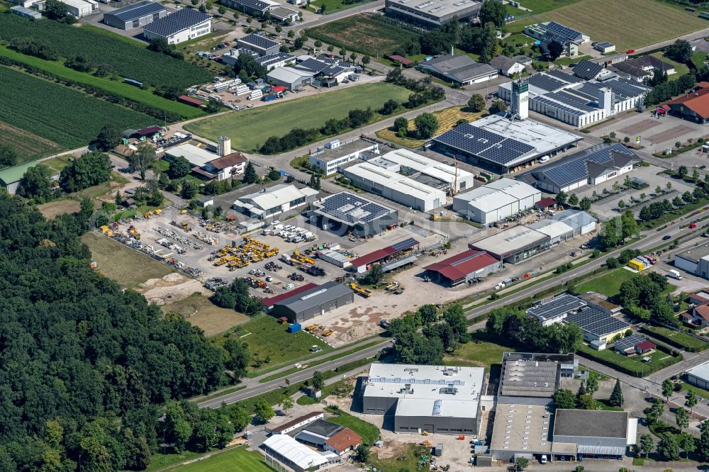 Aerial image Renchen - Industrial and commercial area in Renchen in the state Baden-Wuerttemberg, Germany