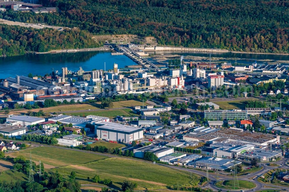 Aerial image Rheinfelden (Baden) - Industrial and commercial area Rheinfelden in Rheinfelden (Baden) in the state Baden-Wurttemberg, Germany