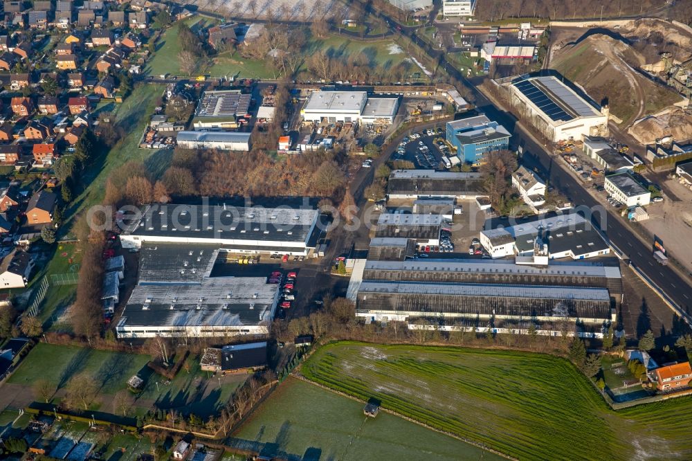 Hamm from above - Industrial and commercial area along Roemerstrasse in the Bockum-Hoevel part of Hamm in the state of North Rhine-Westphalia