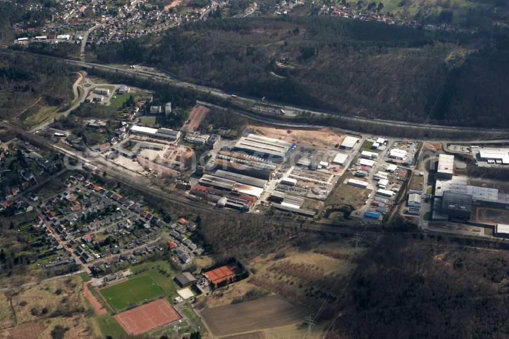 Aerial image Sankt Ingbert - Industrial and commercial area in Sankt Ingbert in the state Saarland