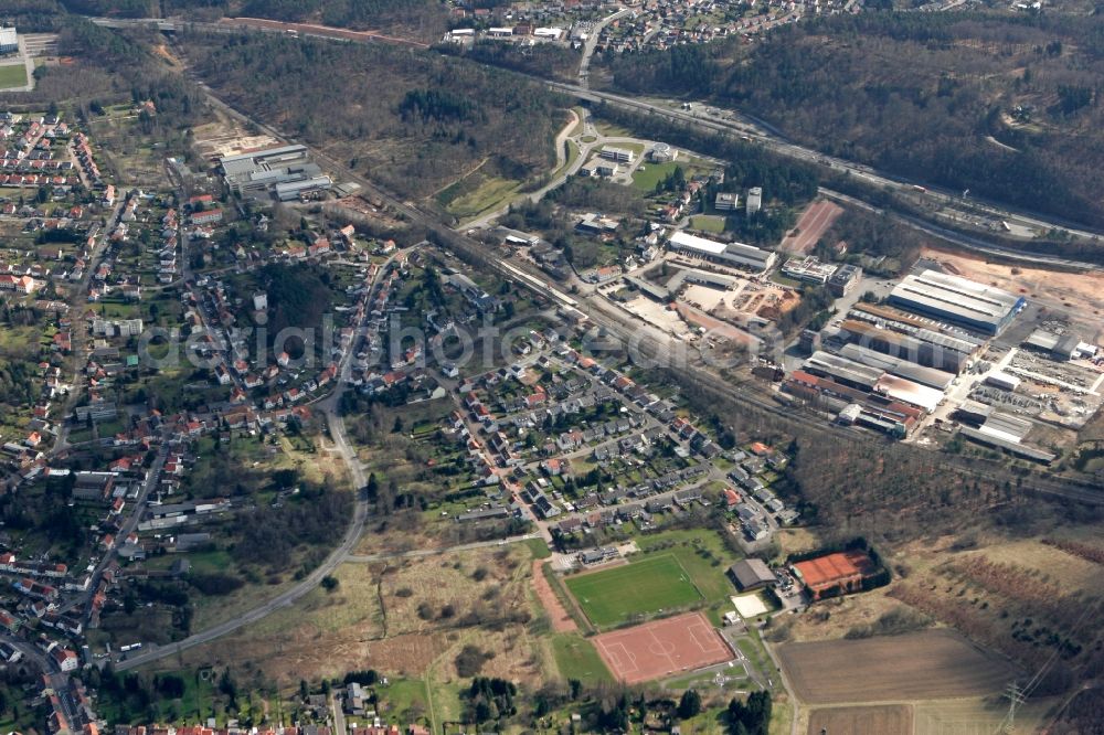 Aerial photograph Sankt Ingbert - Industrial and commercial area in Sankt Ingbert in the state Saarland