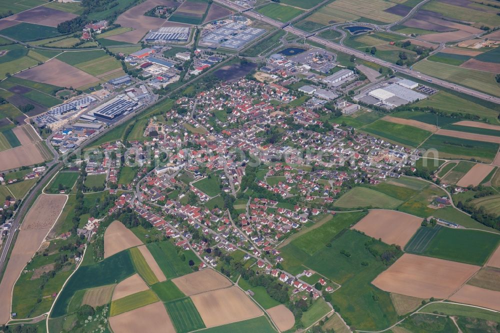 Scheppach from the bird's eye view: Industrial and commercial area Scheppbach Nord-West in Scheppach in the state Bavaria, Germany