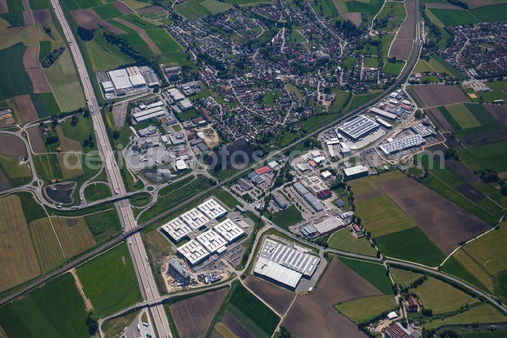 Aerial image Scheppach - Industrial and commercial area Scheppbach Nord-West in Scheppach in the state Bavaria, Germany