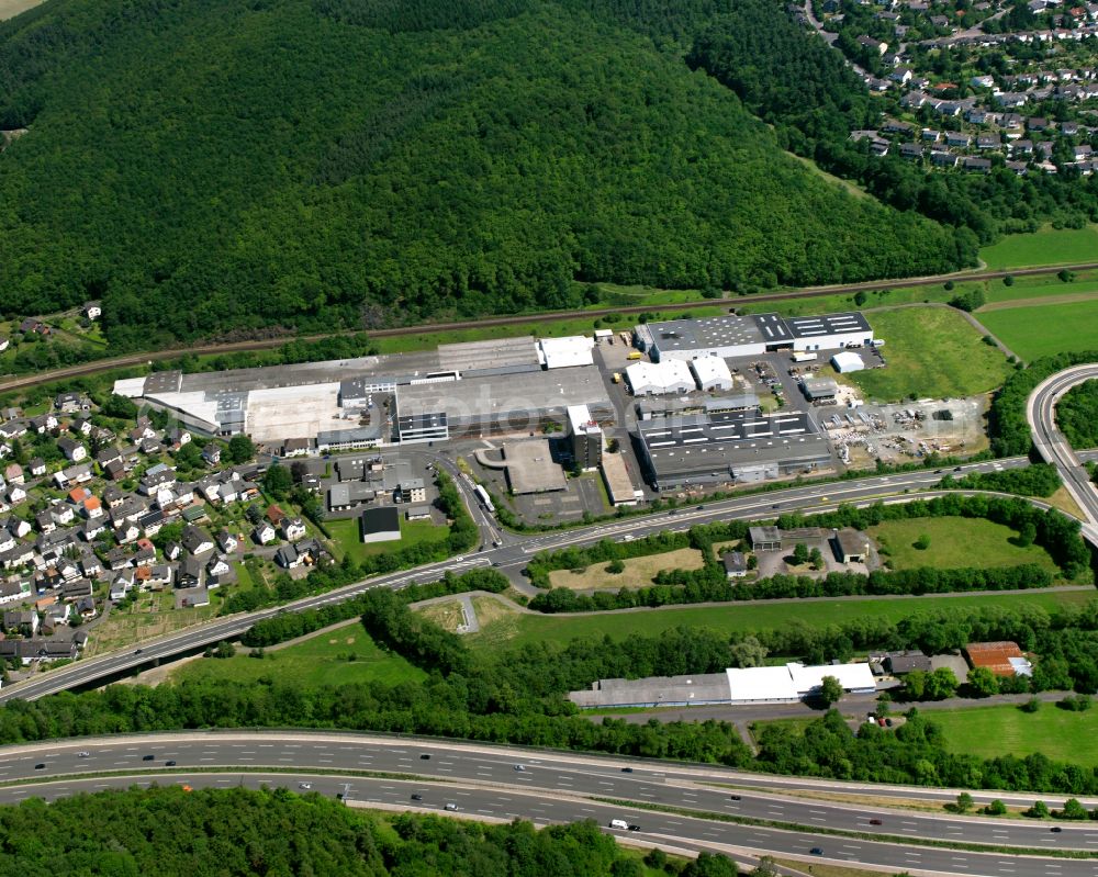 Sechshelden from above - Industrial and commercial area in Sechshelden in the state Hesse, Germany