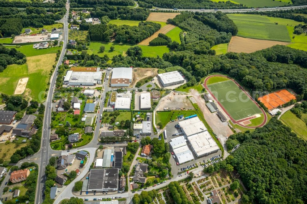 Aerial image Sprockhövel - Industrial and commercial area on Kalthofs Park in Sprockhoevel in the state North Rhine-Westphalia, Germany