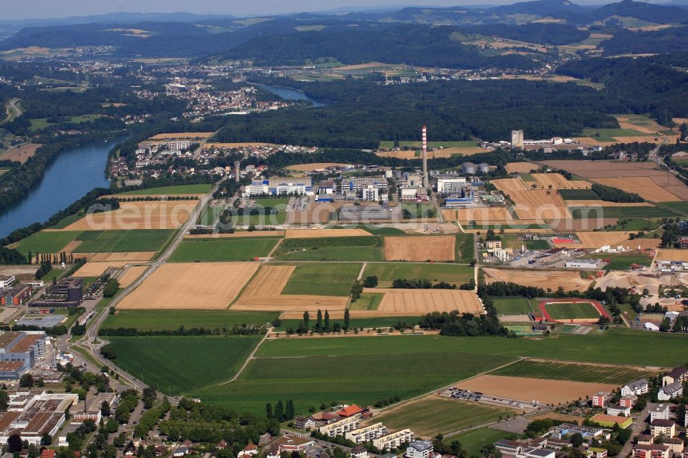 Aerial image Stein - Industrial and commercial area Sisslerfeld in Stein in Aargau, Switzerland