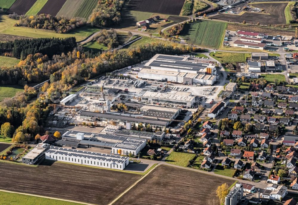 Dormettingen from above - Industrial and commercial area Steinfabrik Dormettingen GmbH and andere in Dormettingen in the state Baden-Wuerttemberg, Germany