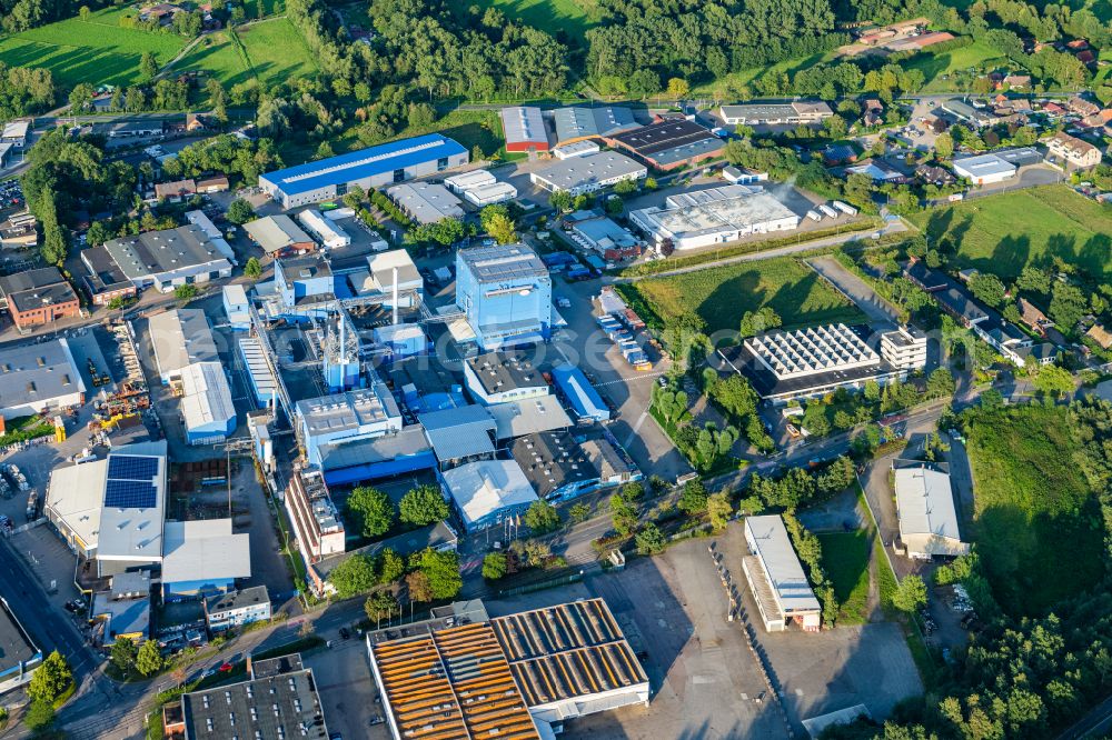 Aerial image Buxtehude - Industrial and commercial area Synthopol Chemie in Buxtehude in the state Lower Saxony, Germany