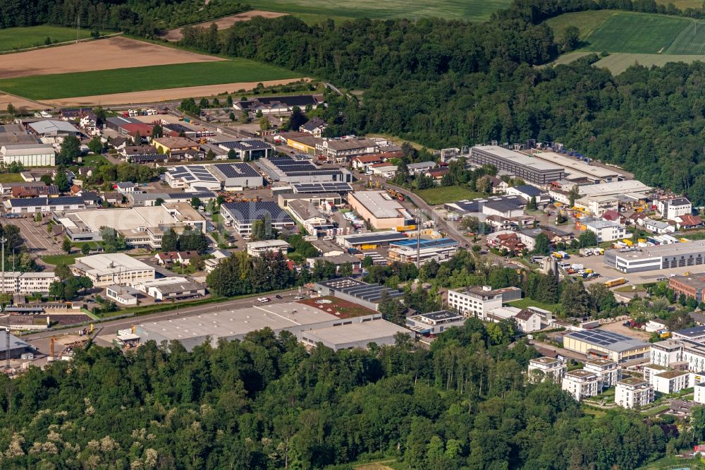 Umkirch from the bird's eye view: Industrial and commercial area in Umkirch in the state Baden-Wurttemberg, Germany