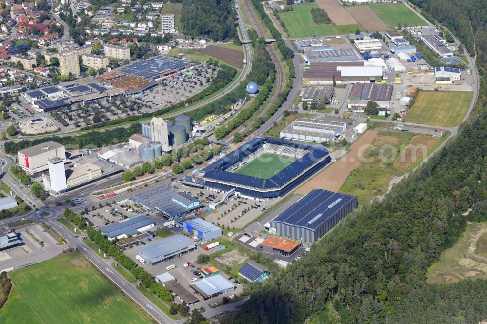 Aerial image Schaffhausen - Industrial and commercial area on Solenbergstrasse in Schaffhausen, Switzerland