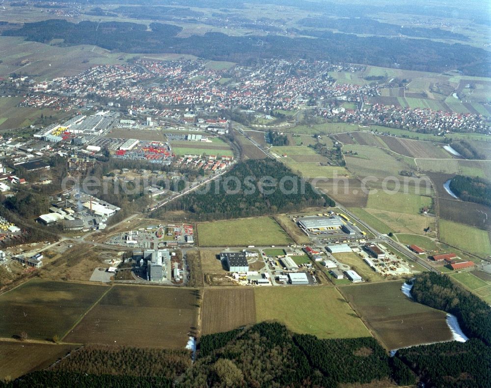 Weißenhorn from the bird's eye view: Industrial and commercial area Suedlicher Eschach in Weissenhorn in the state Bavaria, Germany