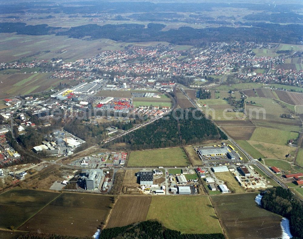 Aerial image Weißenhorn - Industrial and commercial area Suedlicher Eschach in Weissenhorn in the state Bavaria, Germany