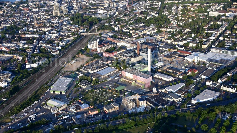 Aerial image Bonn - Industrial and commercial area in the district Weststadt in Bonn in the state North Rhine-Westphalia, Germany