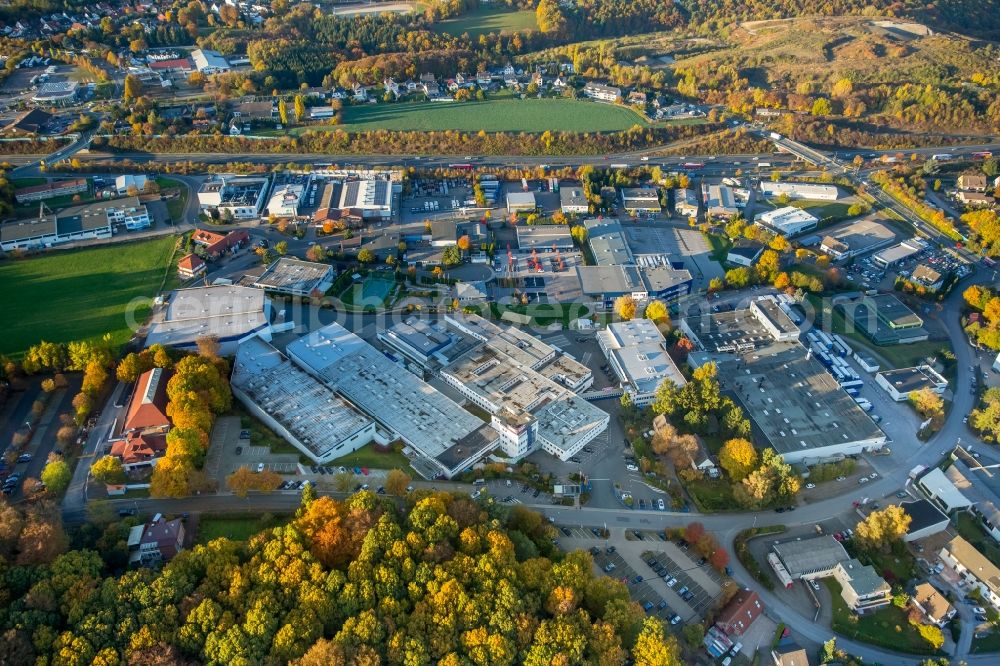 Aerial photograph Wetter (Ruhr) - Industrial and commercial area Nielandstrasse in Schmandbruch in Wetter (Ruhr) in the state North Rhine-Westphalia