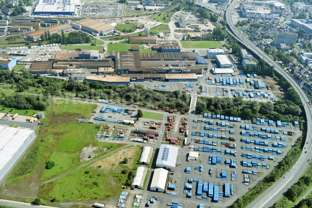 Aerial image Wetzlar - Industrial and commercial area on Dillfeld in Wetzlar in the state Hesse, Germany