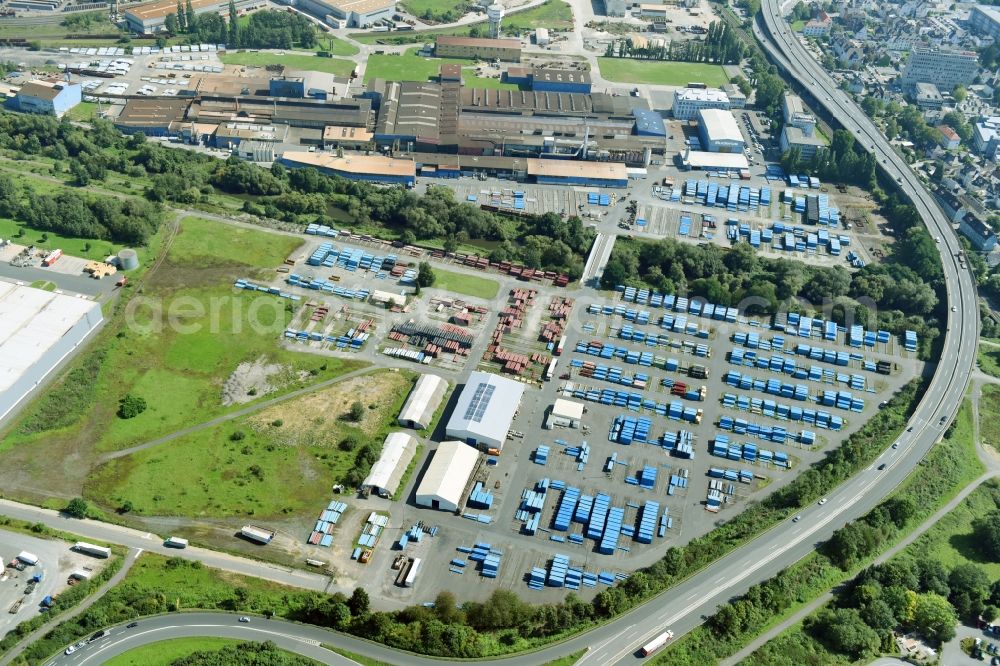 Aerial photograph Wetzlar - Industrial and commercial area on Dillfeld in Wetzlar in the state Hesse, Germany