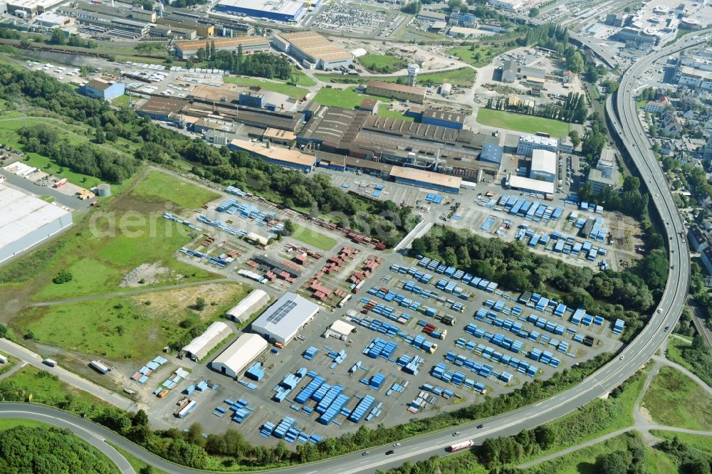 Wetzlar from above - Industrial and commercial area on Dillfeld in Wetzlar in the state Hesse, Germany