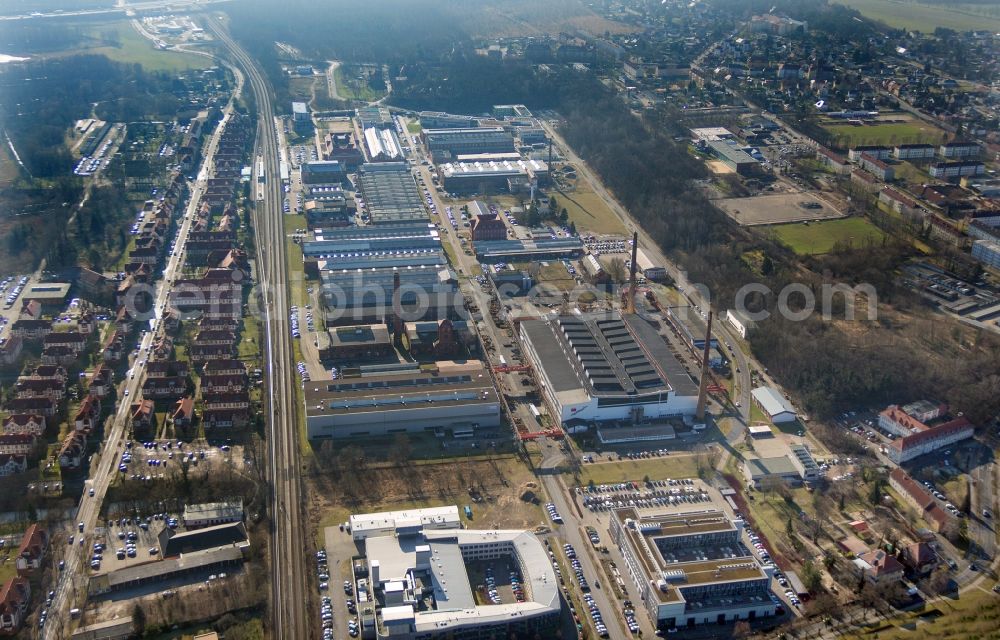 Aerial image Wildau - Industrial and commercial area in Wildau in the state Brandenburg, Germany