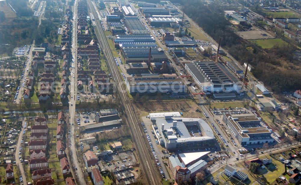 Aerial photograph Wildau - Industrial and commercial area in Wildau in the state Brandenburg, Germany