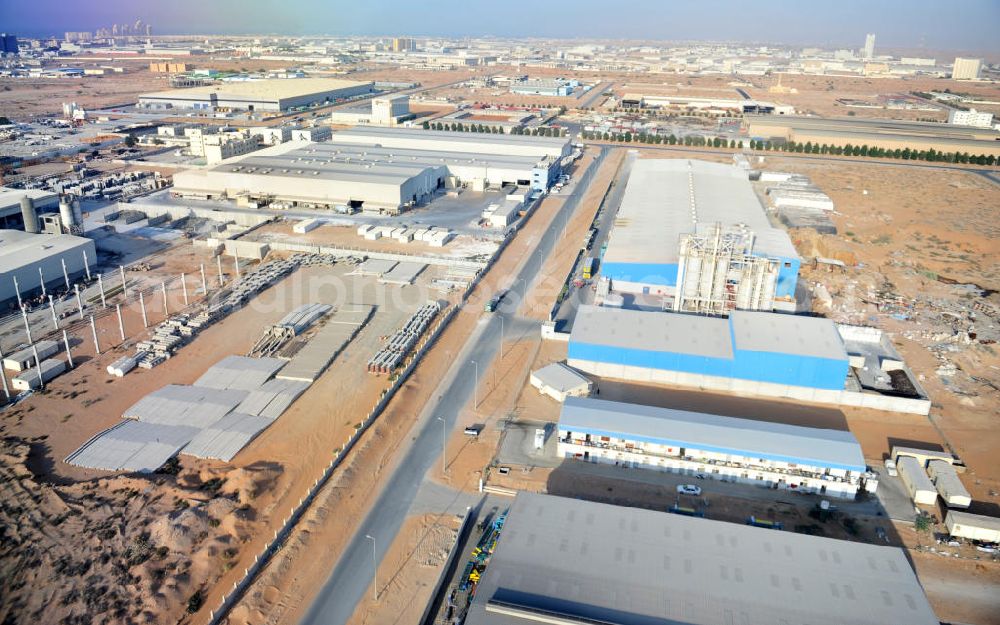 Ras Al Khaimah from the bird's eye view: Industrial and commercial area around the Free Trade Zone Ras Al Khaimah near Al Hamra Village. The Free Trade Zone Ras Al Khaimah, or RAK FTZ, is one of the fastest growing free trade zones in the United Arab Emirates. The RAK FTZ has five facilites