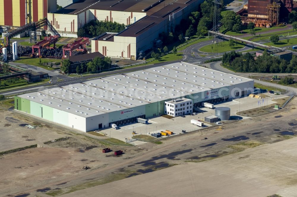 Aerial photograph Dortmund - Industrial hall of KHS logistics together with Dachser on the site of the former Westfalenhütte in Dortmund in North Rhine-Westphalia