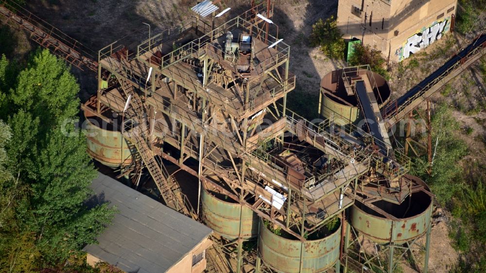 Neuwied from above - Industrial wasteland at Steinsee in the state Rhineland-Palatinate, Germany