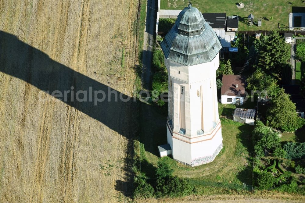 Aerial photograph Engelsdorf - Building of industrial monument water tower in Engelsdorf in the state Saxony