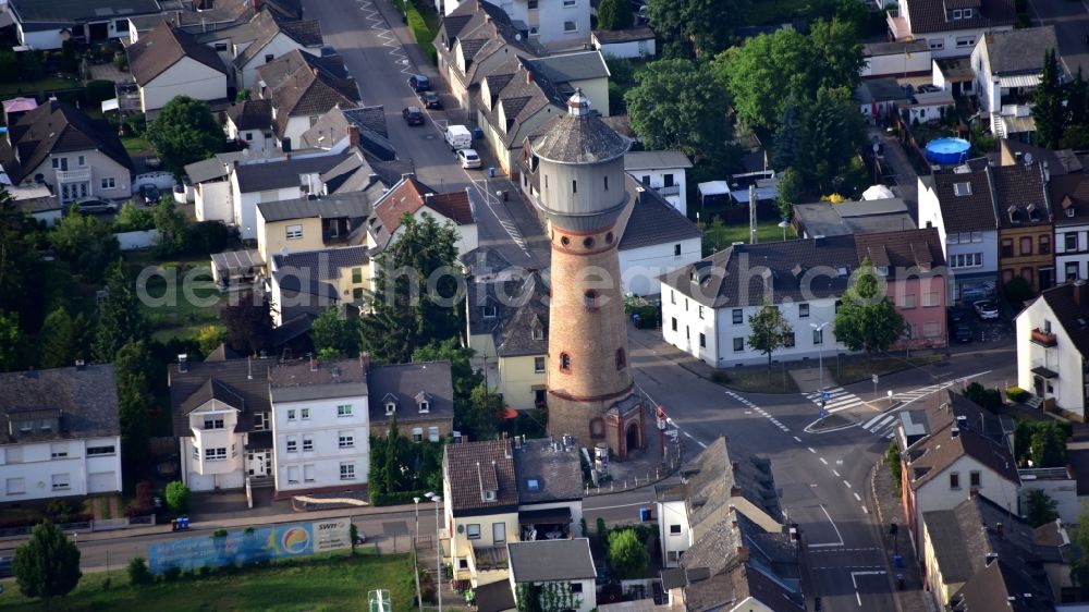 Aerial image Neuwied - Building of industrial monument water tower on Weiser Strasse in the district Engers in Neuwied in the state Rhineland-Palatinate, Germany