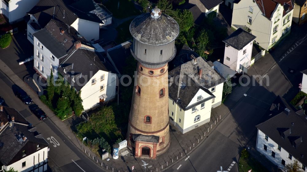 Aerial image Neuwied - Building of industrial monument water tower on Weiser Strasse in the district Engers in Neuwied in the state Rhineland-Palatinate, Germany