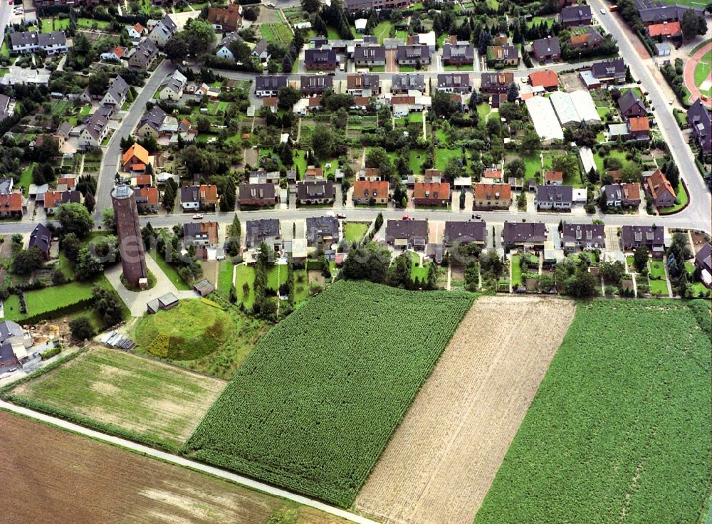 Straelen from above - Building of industrial monument water tower in Straelen in the state North Rhine-Westphalia