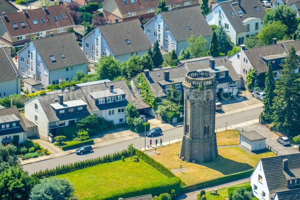 Wetter (Ruhr) from above - Building of industrial monument water tower Wasserturm Volmarstein on Von-der-Recke-Strasse in Wetter (Ruhr) in the state North Rhine-Westphalia, Germany