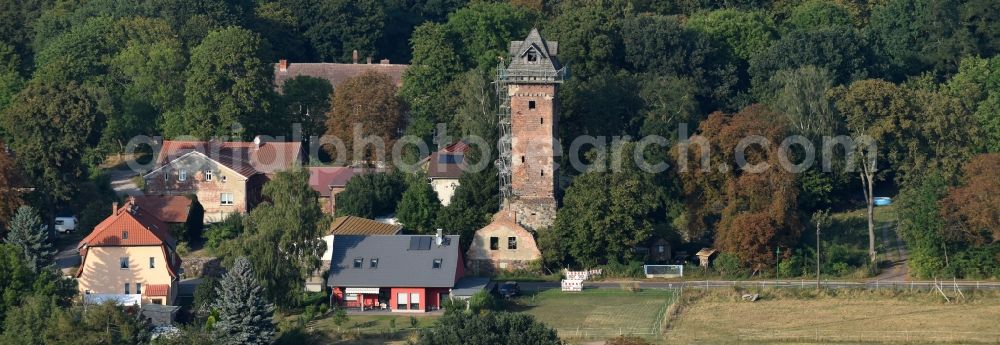 Aerial photograph Werneuchen - Building of industrial monument water tower in Werneuchen in the state Brandenburg