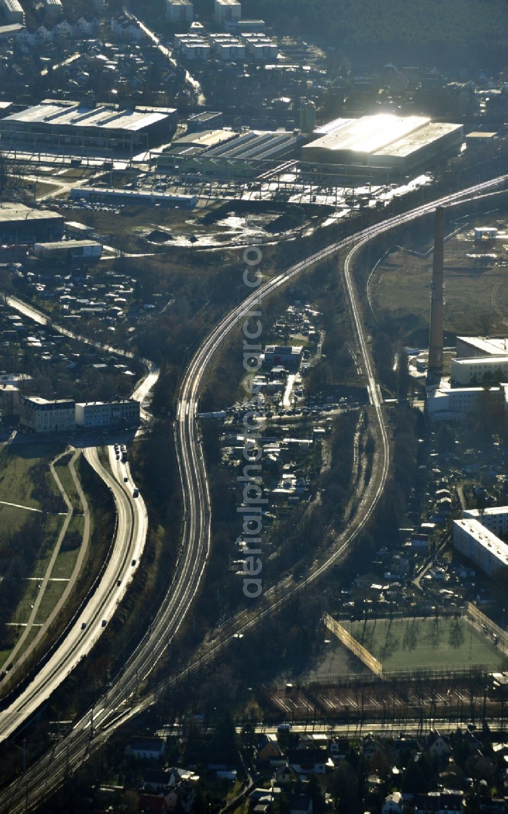 Aerial image Berlin OT Köpenick - View of an industrial area in the district of Treptow-Koepenick in Berlin