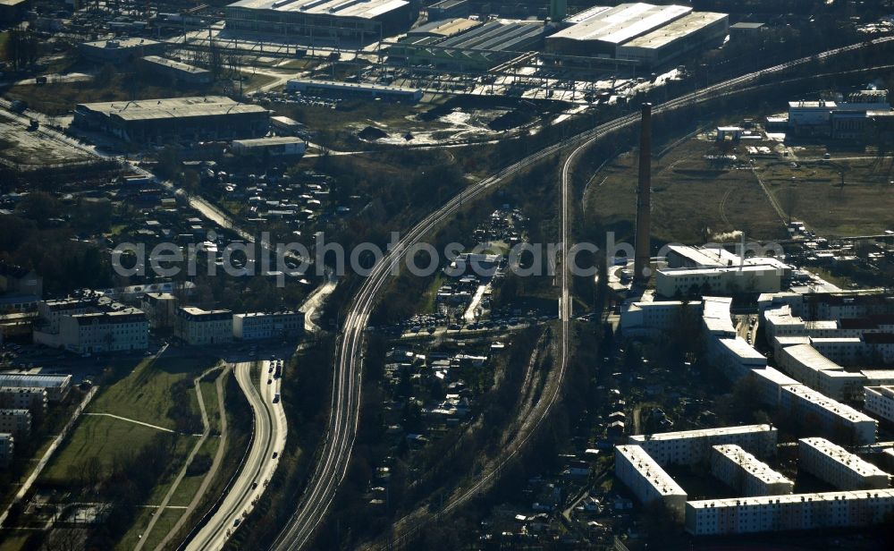 Aerial photograph Berlin OT Köpenick - View of an industrial area in the district of Treptow-Koepenick in Berlin