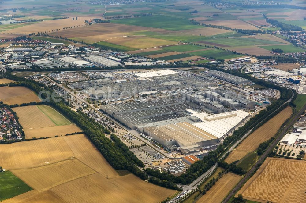 Aerial image Regensburg - Industrial area of the BMW - automotive plant in Regensburg in Bavaria