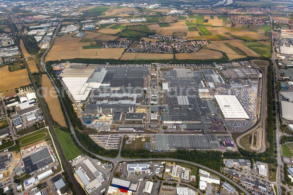 Aerial image Regensburg - Industrial area of the BMW - automotive plant in Regensburg in Bavaria