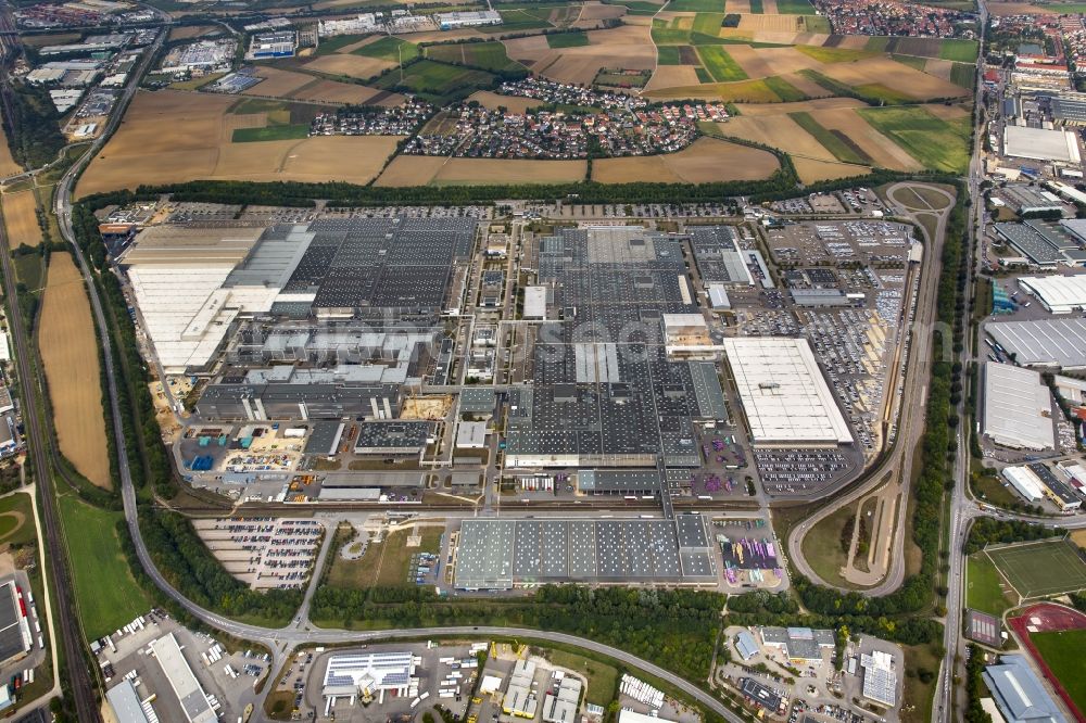 Aerial photograph Regensburg - Industrial area of the BMW - automotive plant in Regensburg in Bavaria