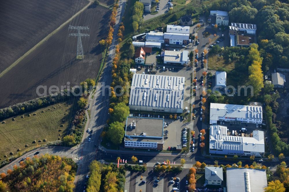 Berlin from the bird's eye view: View of the industrial area of Darßer bow in Berlin Weissensee. In the picture, the building of the service center BZW