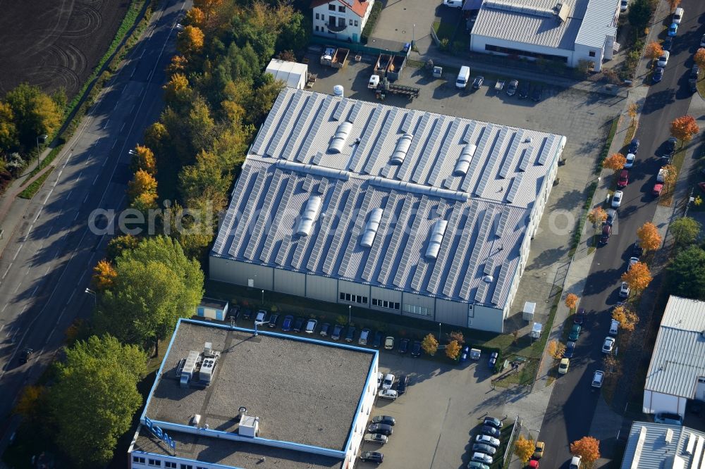 Aerial image Berlin - View of the industrial area of Darßer bow in Berlin Weissensee. In the picture, the building of the service center BZW